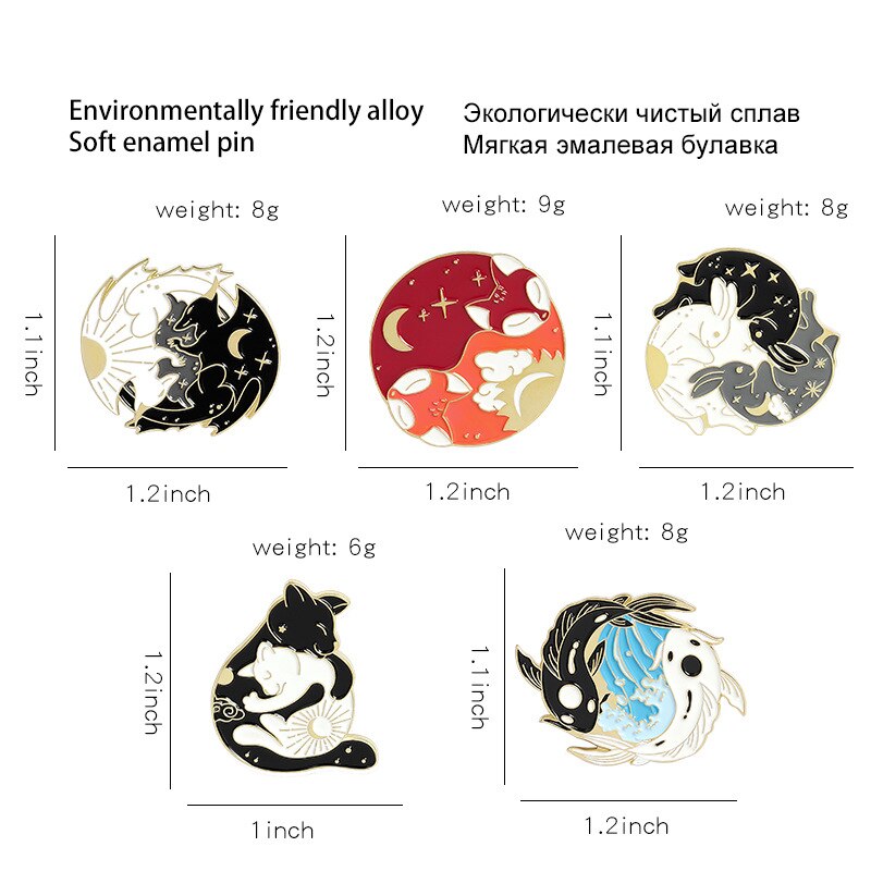 Embracing Gossip Illustration Creative Brooch Small Animal Badge