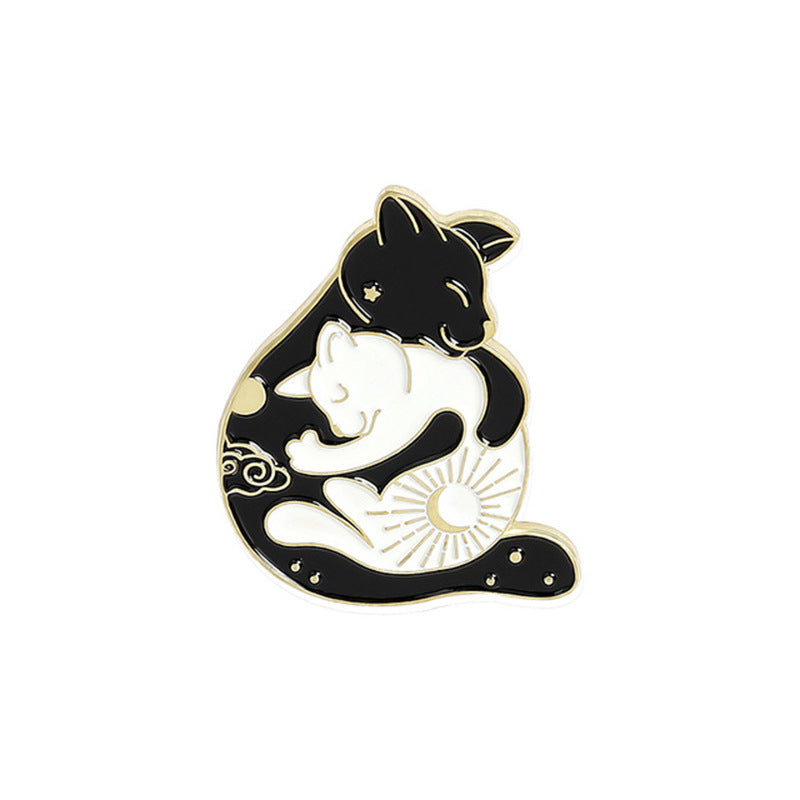 Embracing Gossip Illustration Creative Brooch Small Animal Badge