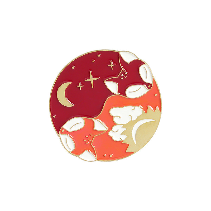 Embracing Gossip Illustration Creative Brooch Small Animal Badge
